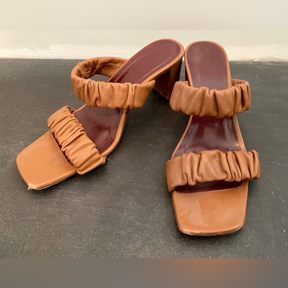 Staud Size 37 (6.5) Leather Strapped Heels